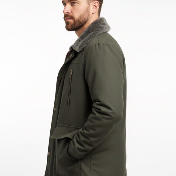 VTG LONDON FOG Men (L) Oversized Parka Winter Jacket Faux Fur Collar & Liner 90s - Picture 3 of 10